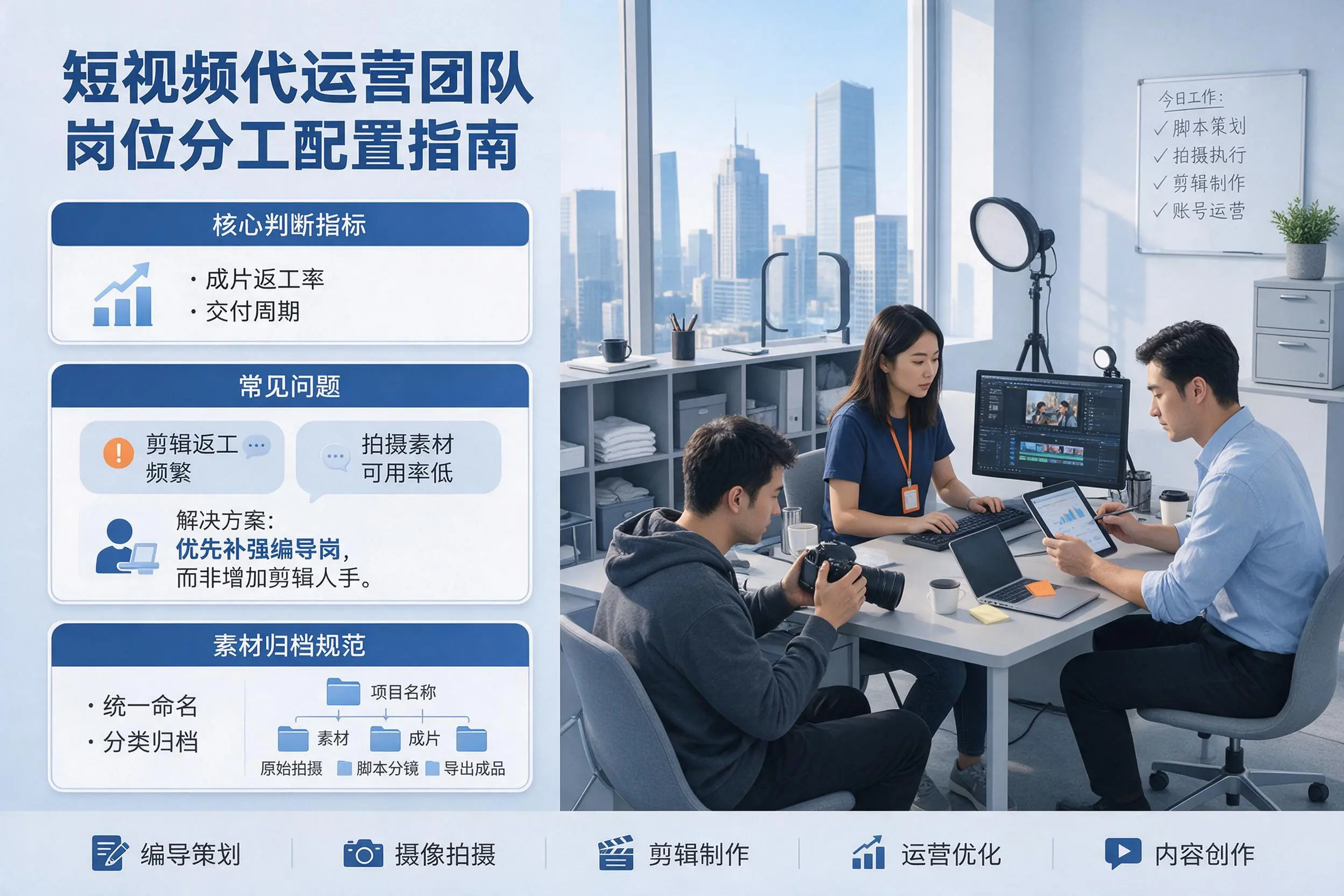短视频代运营团队如何配置？固原企业岗位分工科普说明