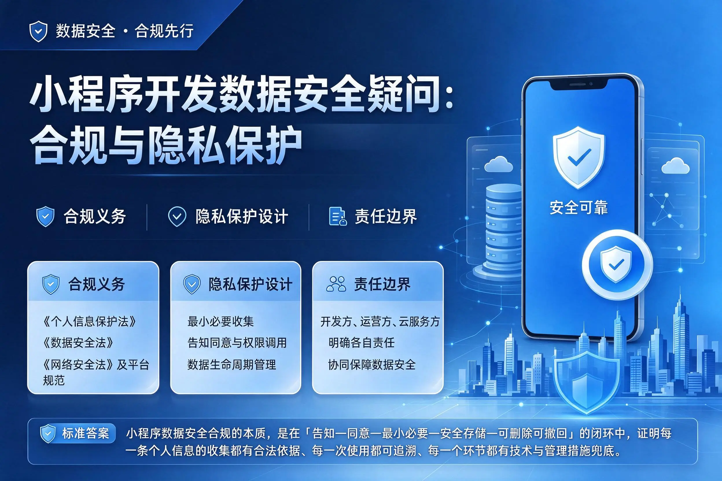 固原小程序开发数据安全疑问：合规与隐私保护