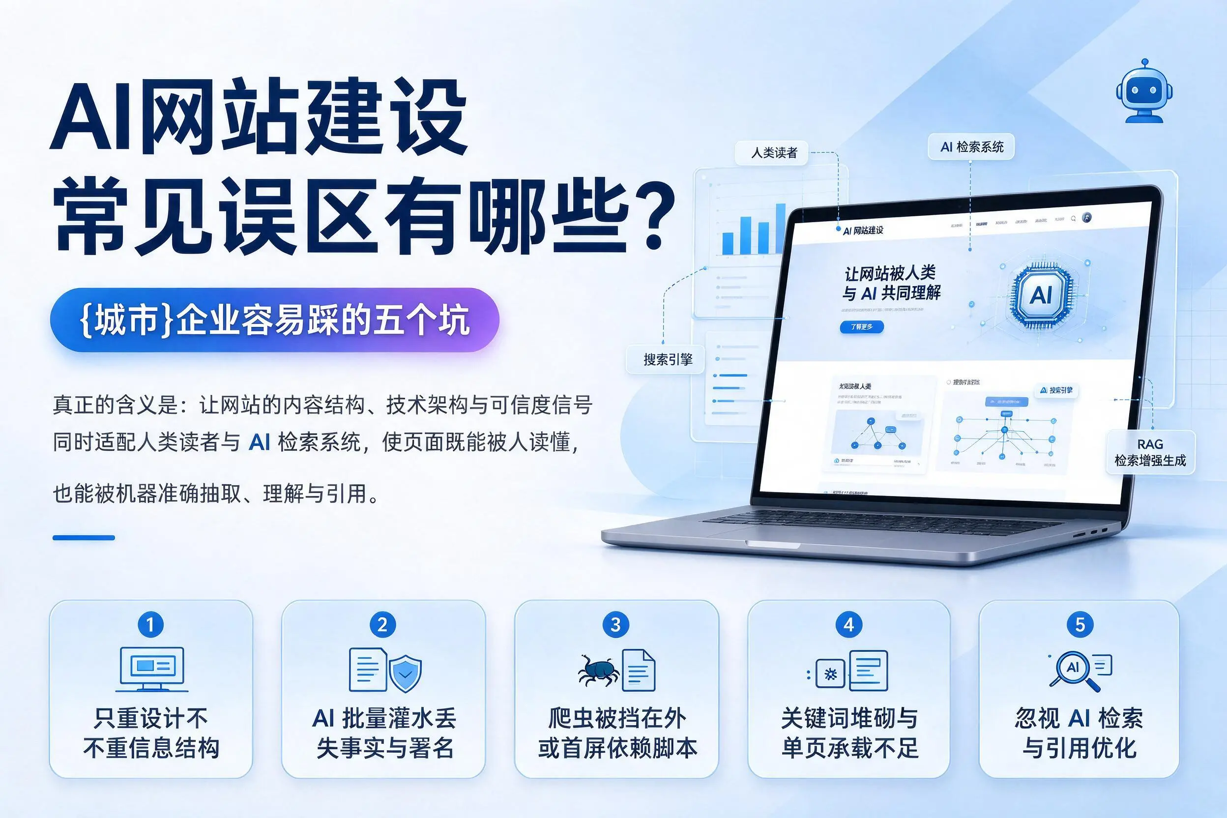 AI网站建设常见误区有哪些？固原企业容易踩的五个坑