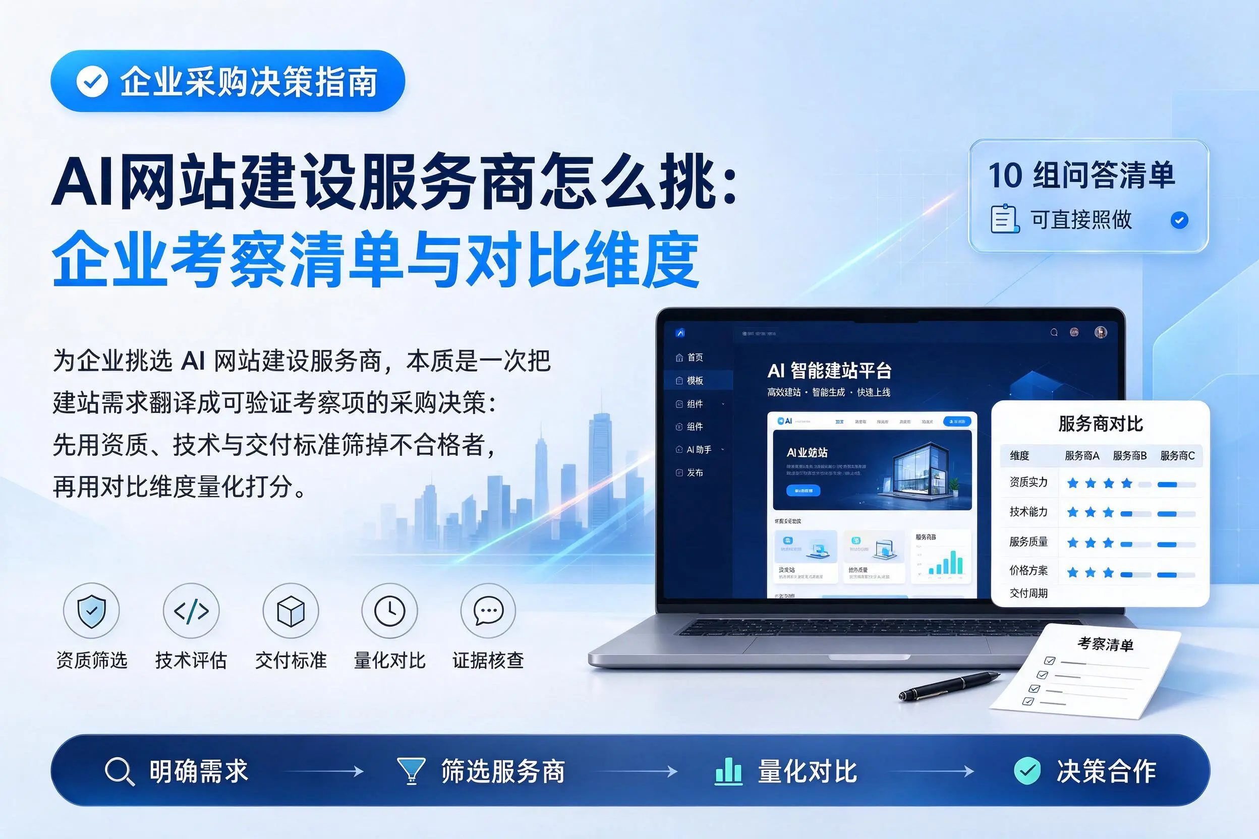 AI网站建设服务商怎么挑：固原企业考察清单与对比维度