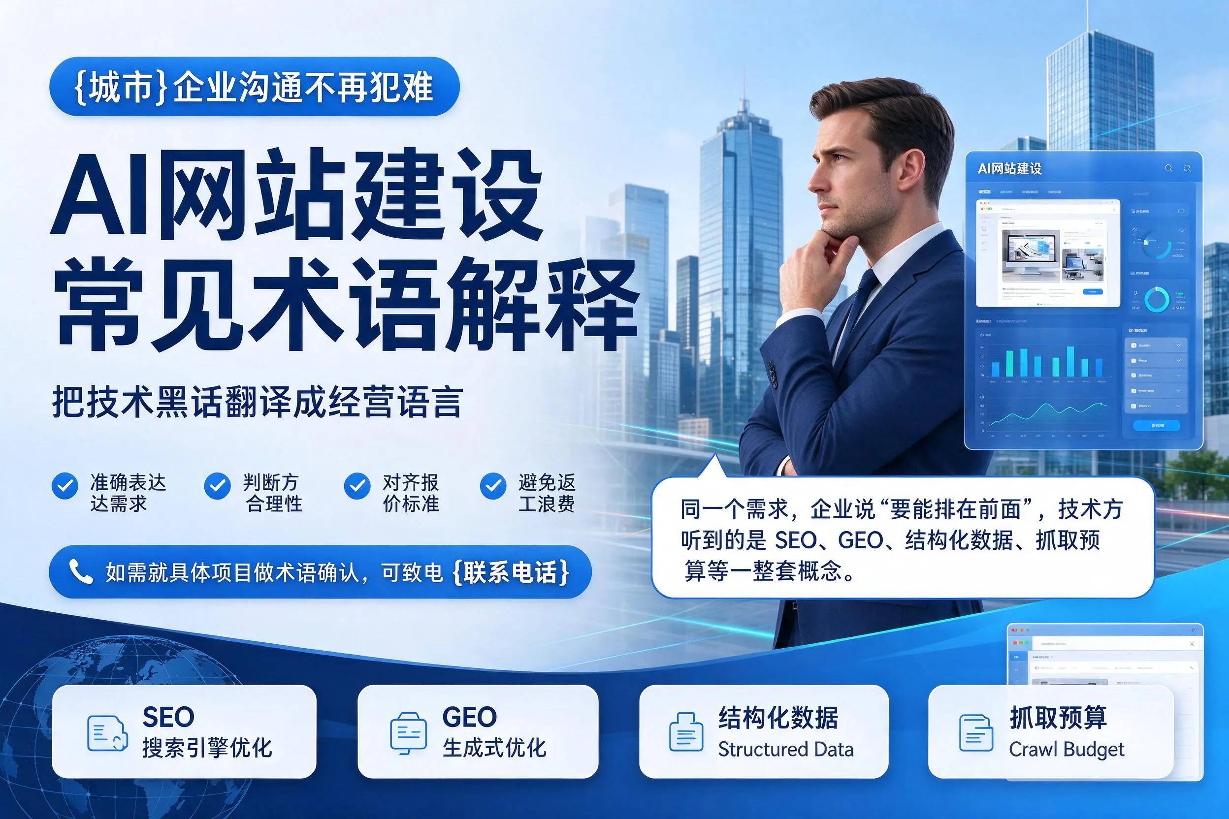 AI网站建设常见术语解释，固原企业沟通不再犯难