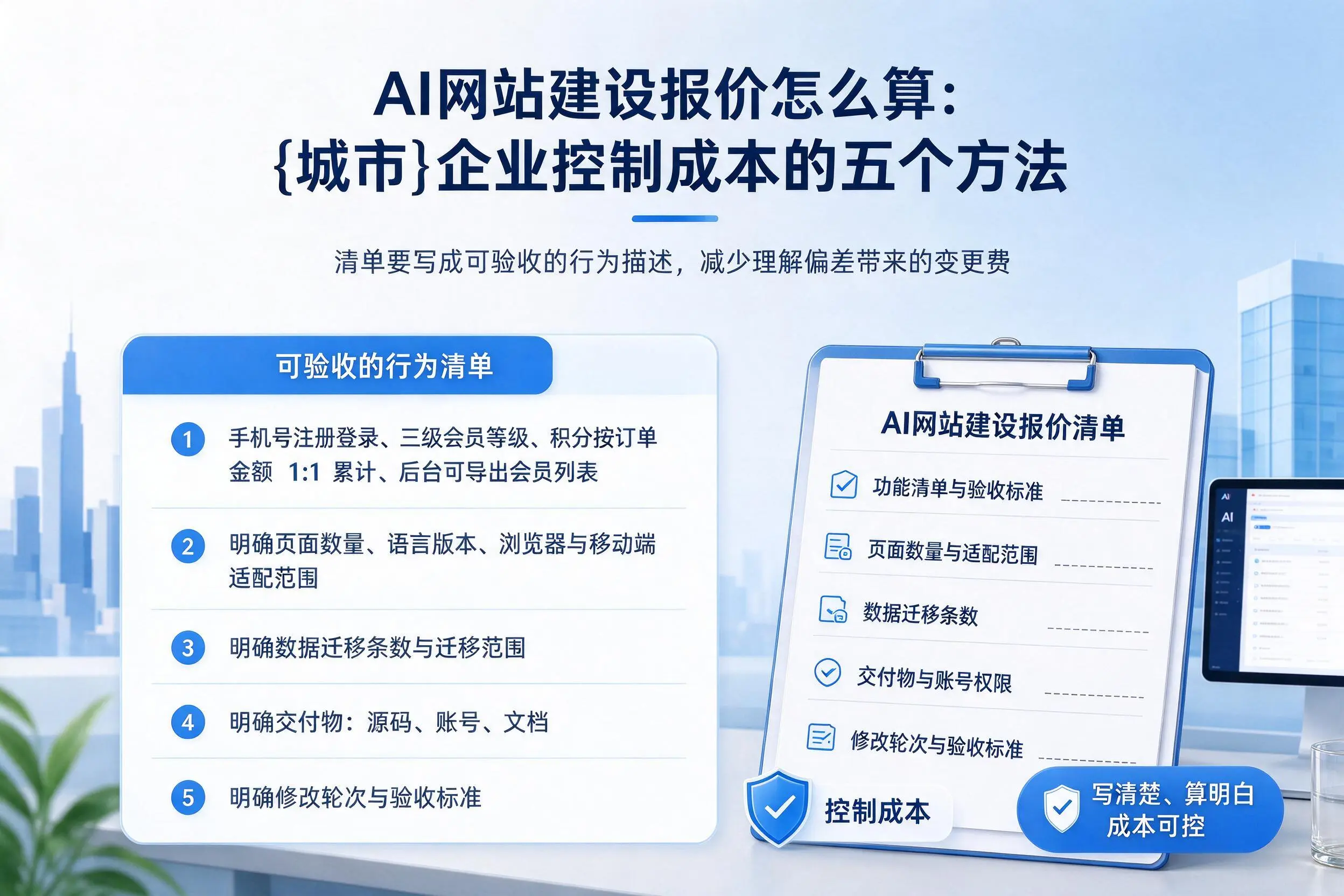 AI网站建设报价怎么算：固原企业控制成本的五个方法